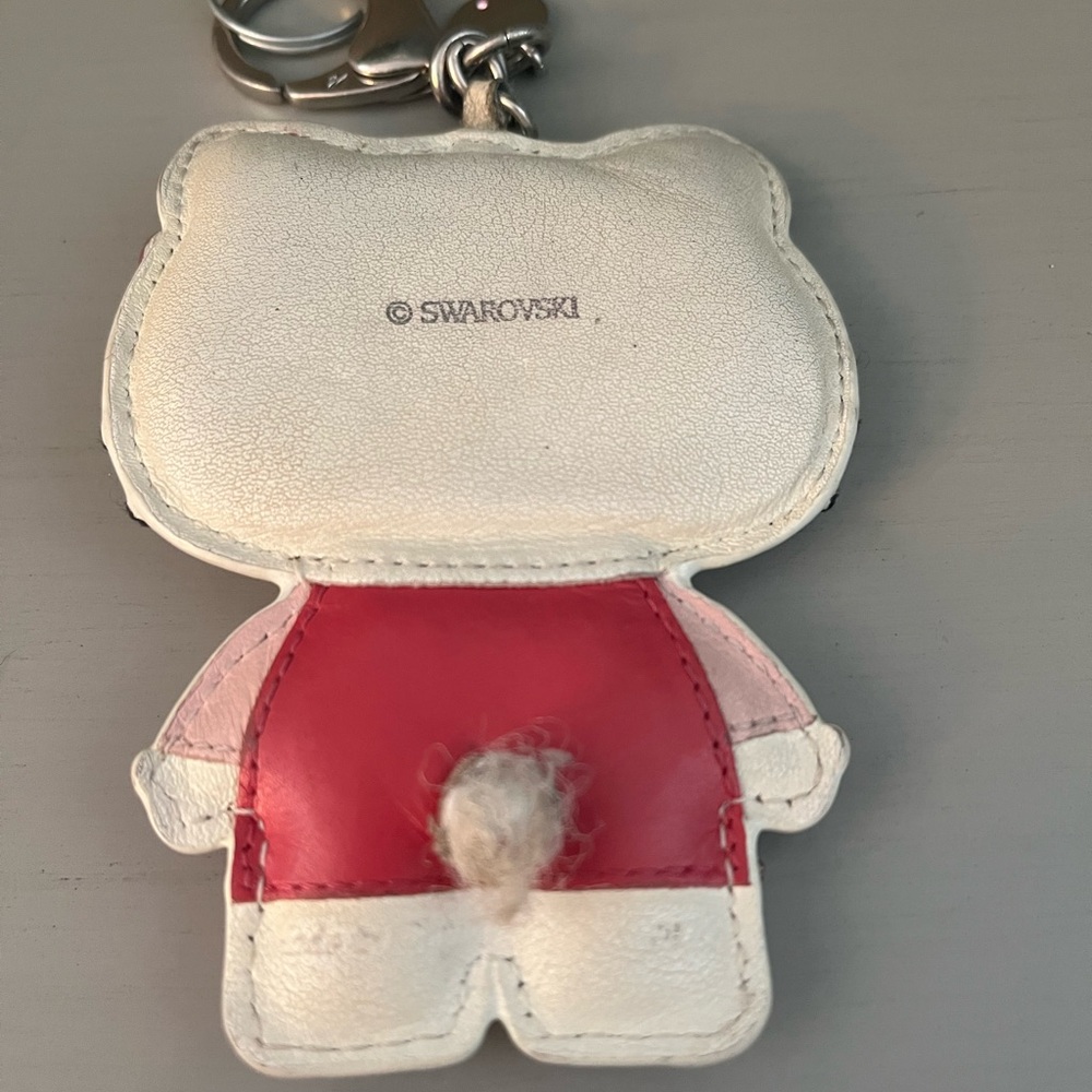 Swarovski X Sanrio Leather Hello Kitty Keychain / Bag Charm with Pink Accents - Picture 7 of 9